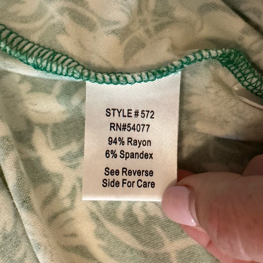 CAbi Green and White Dolman Sleeve Wrap Dress - Picture 7 of 8